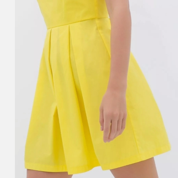 NWOT Zara Yellow Mini Pleated Dresss - Picture 3 of 5